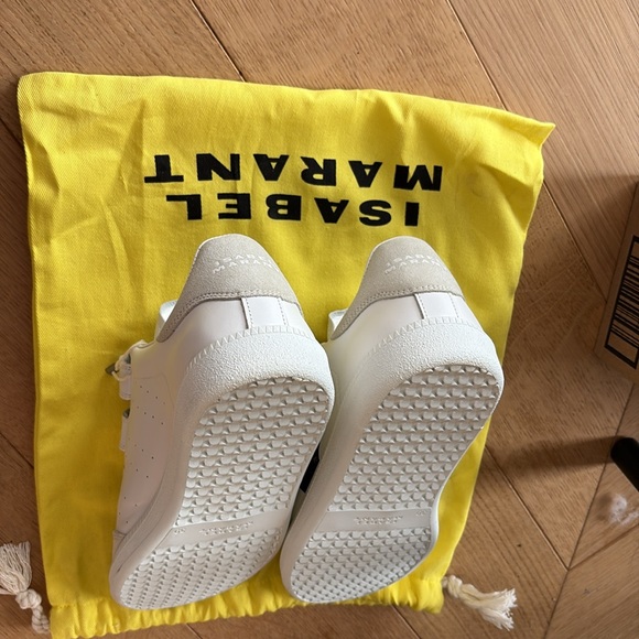 Isabel Marant White and Black Sneakers with Velcro Straps * new* unworn sz 39 - Picture 9 of 9